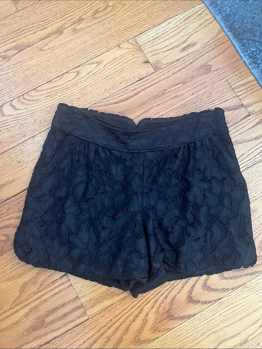 Diane von Furstenberg black lace shorts